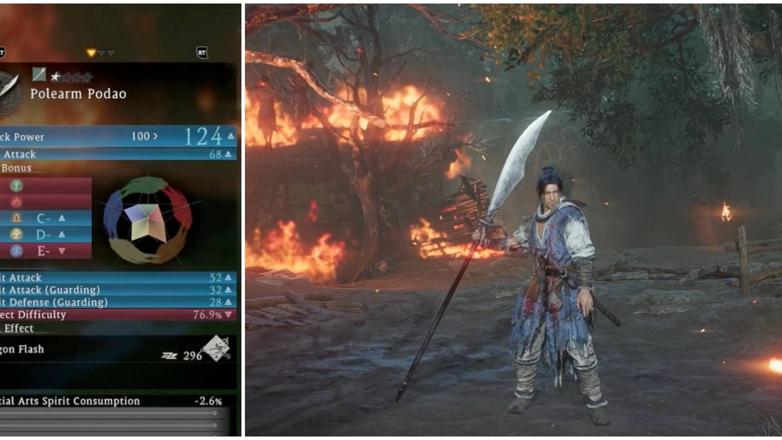 wo long polearm podao weapon equip switch