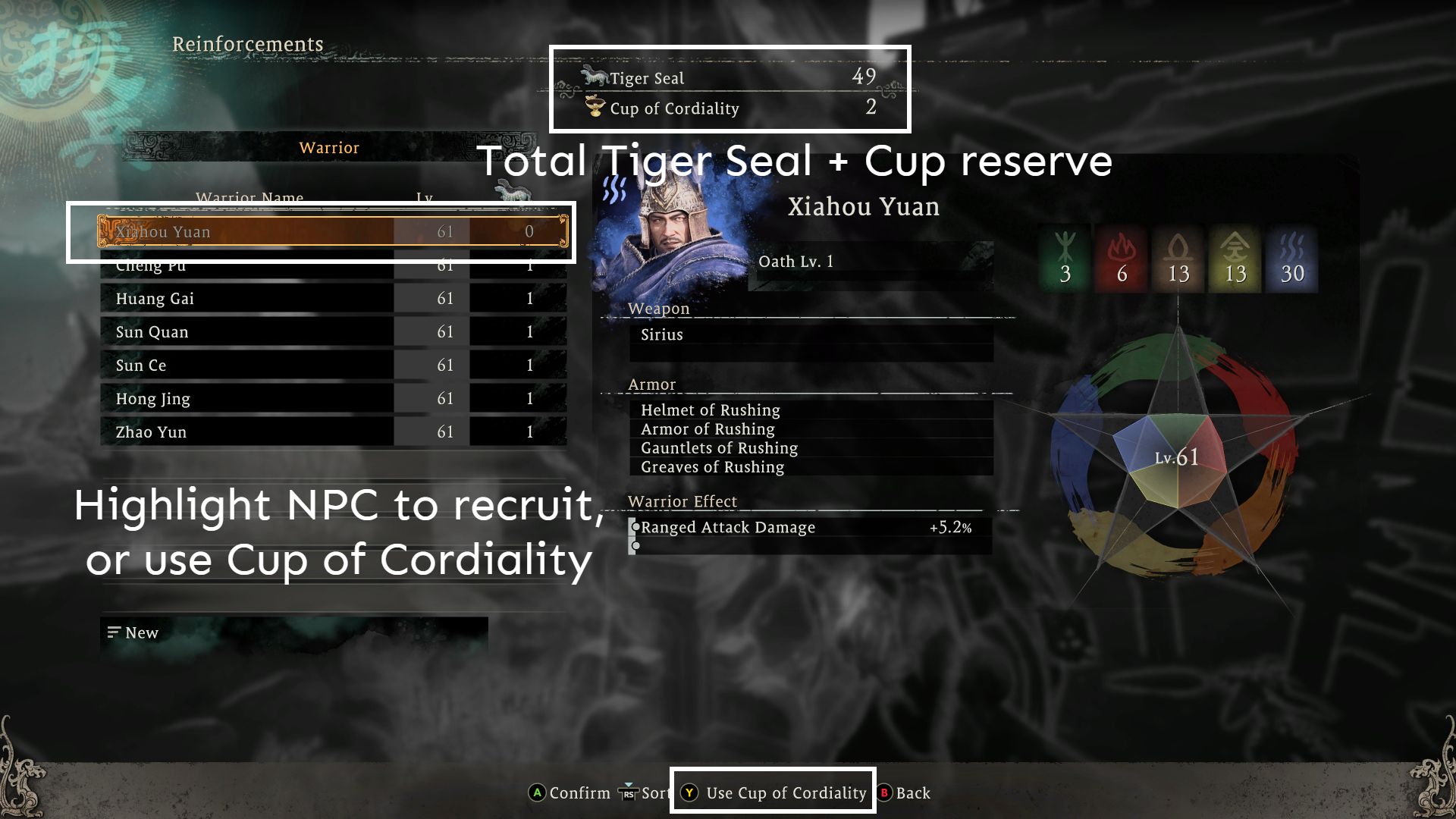 Wo Long Fallen Dynasty How to Get and Use Tiger Seals and Cups of