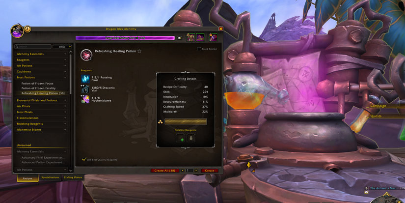 World of Warcraft Profession Stats-1