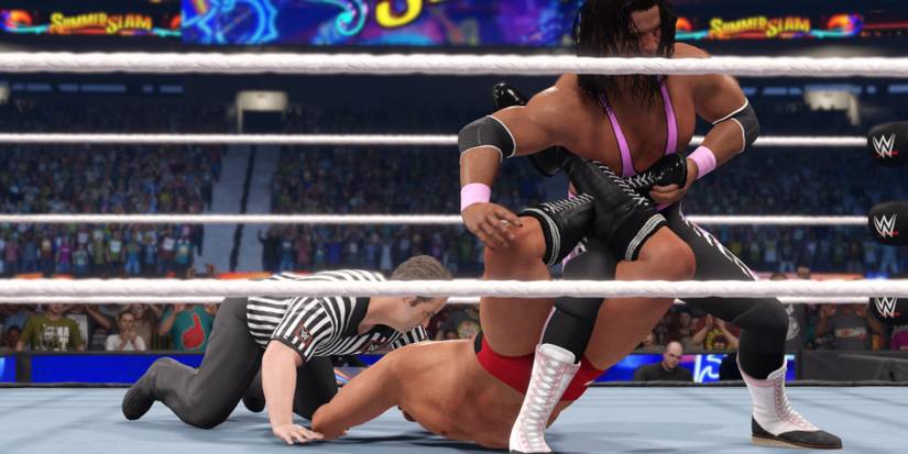 WWE 2K23 Bret Hart submitting Gunther