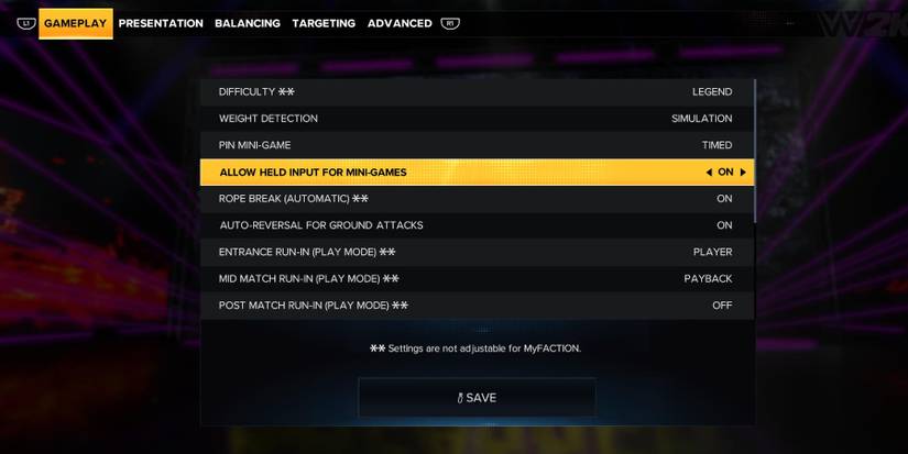 WWE 2K23 - changing the submission settings
