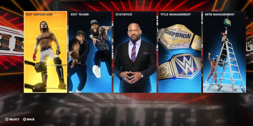 WWE 2k23 Edit Wrestler menu