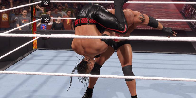 WWE 2K23 Nakamura with the standing submission into the armbar on Goldberg