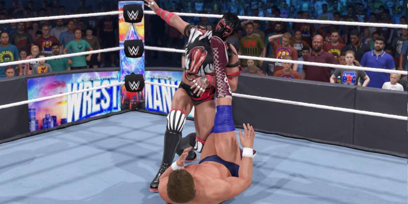 WWE 2k23 Piper counters Balor with a kick