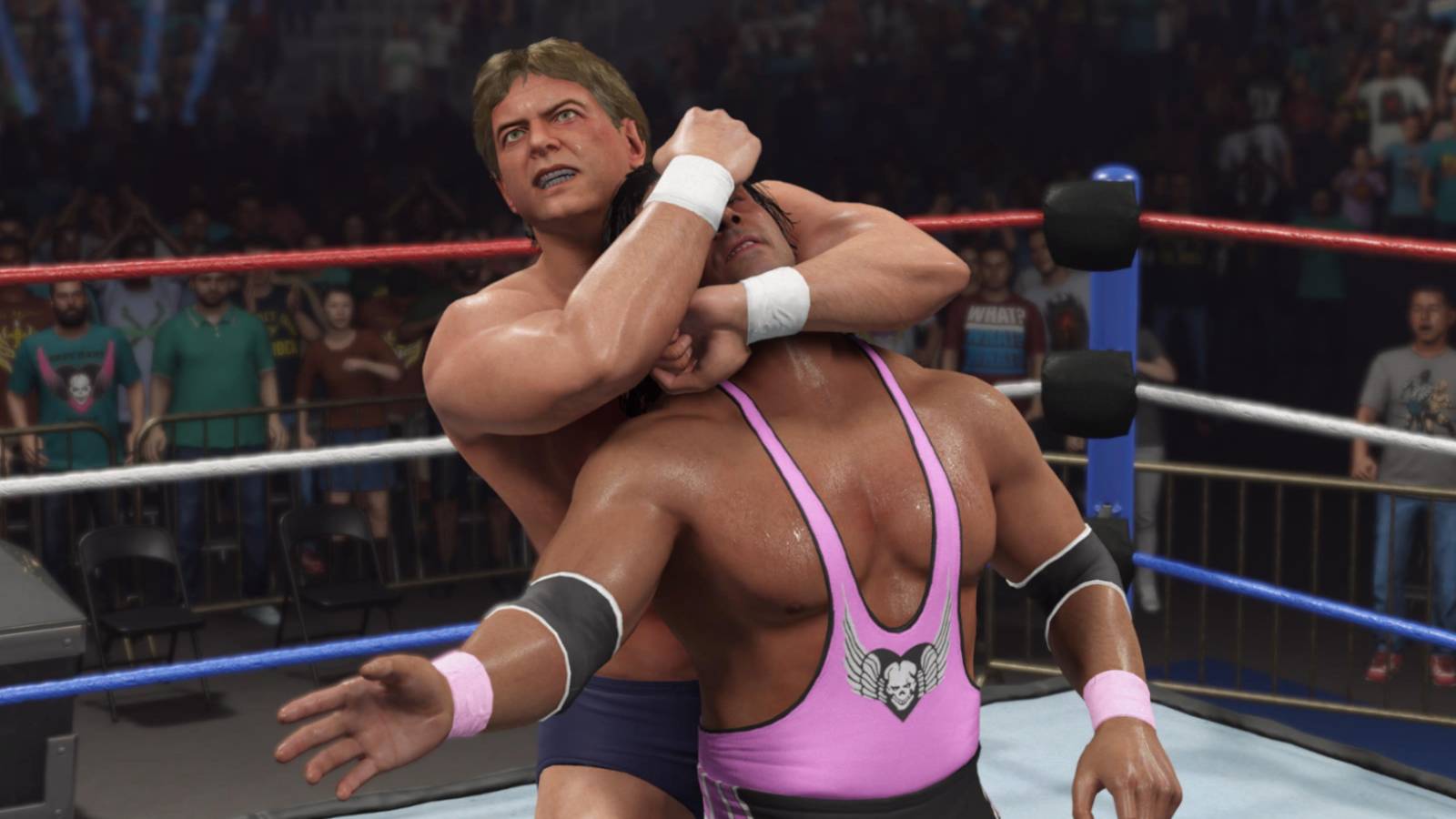 WWE 2k23  Roddy Piper with a sleeper hold on Bret Hart