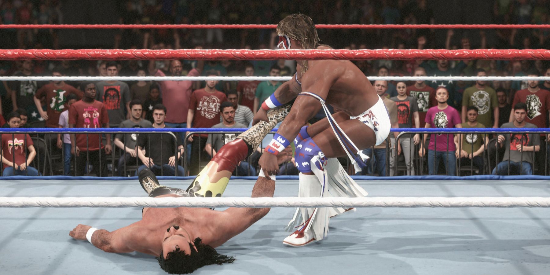 WWE 2K23 Ultimate Warrior pulls Jake Roberts side angle