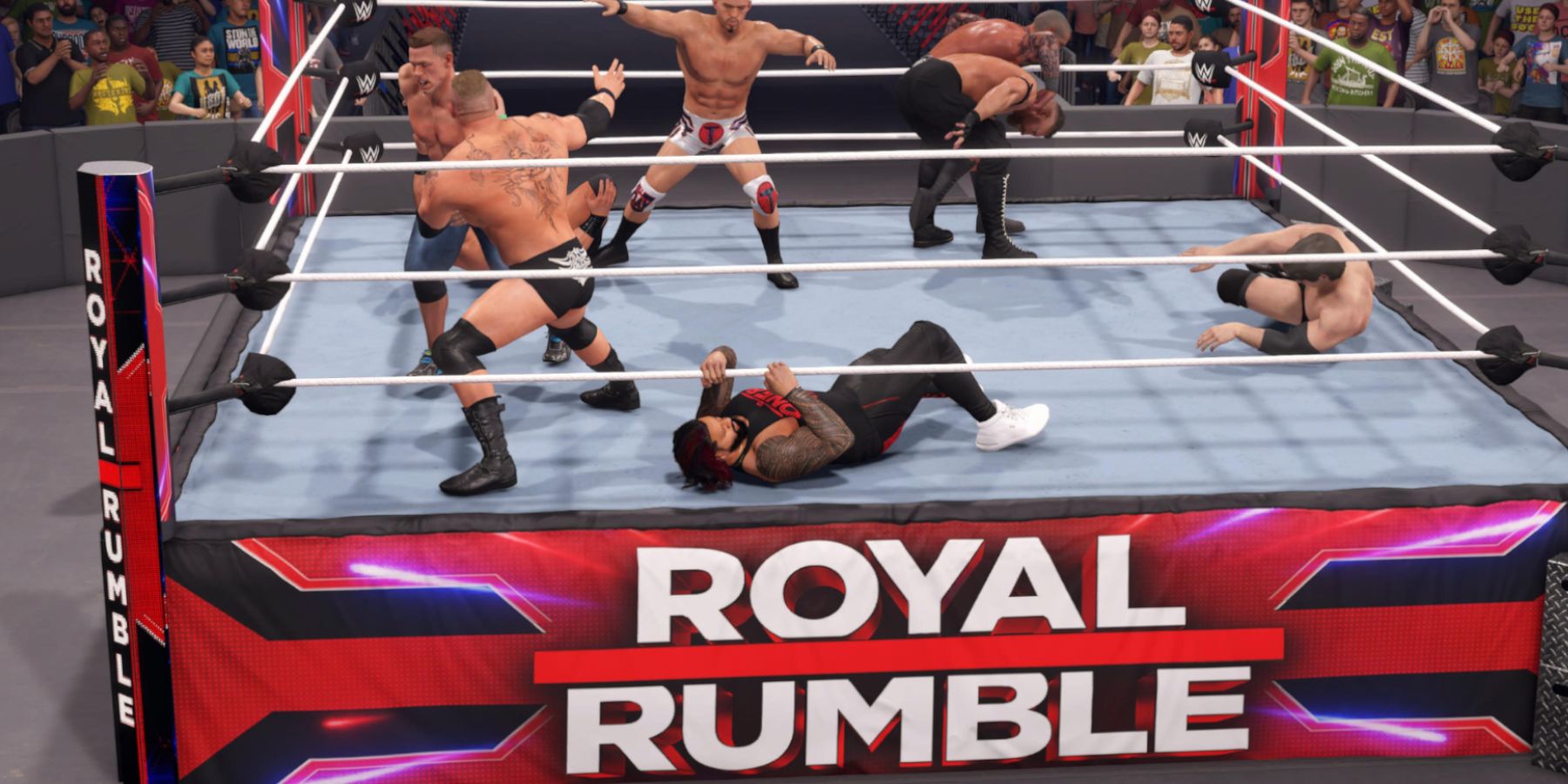 WWE2K23 Royal Rumble match in progress