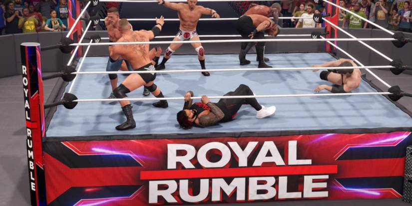 WWE2K23 Royal Rumble match in progress