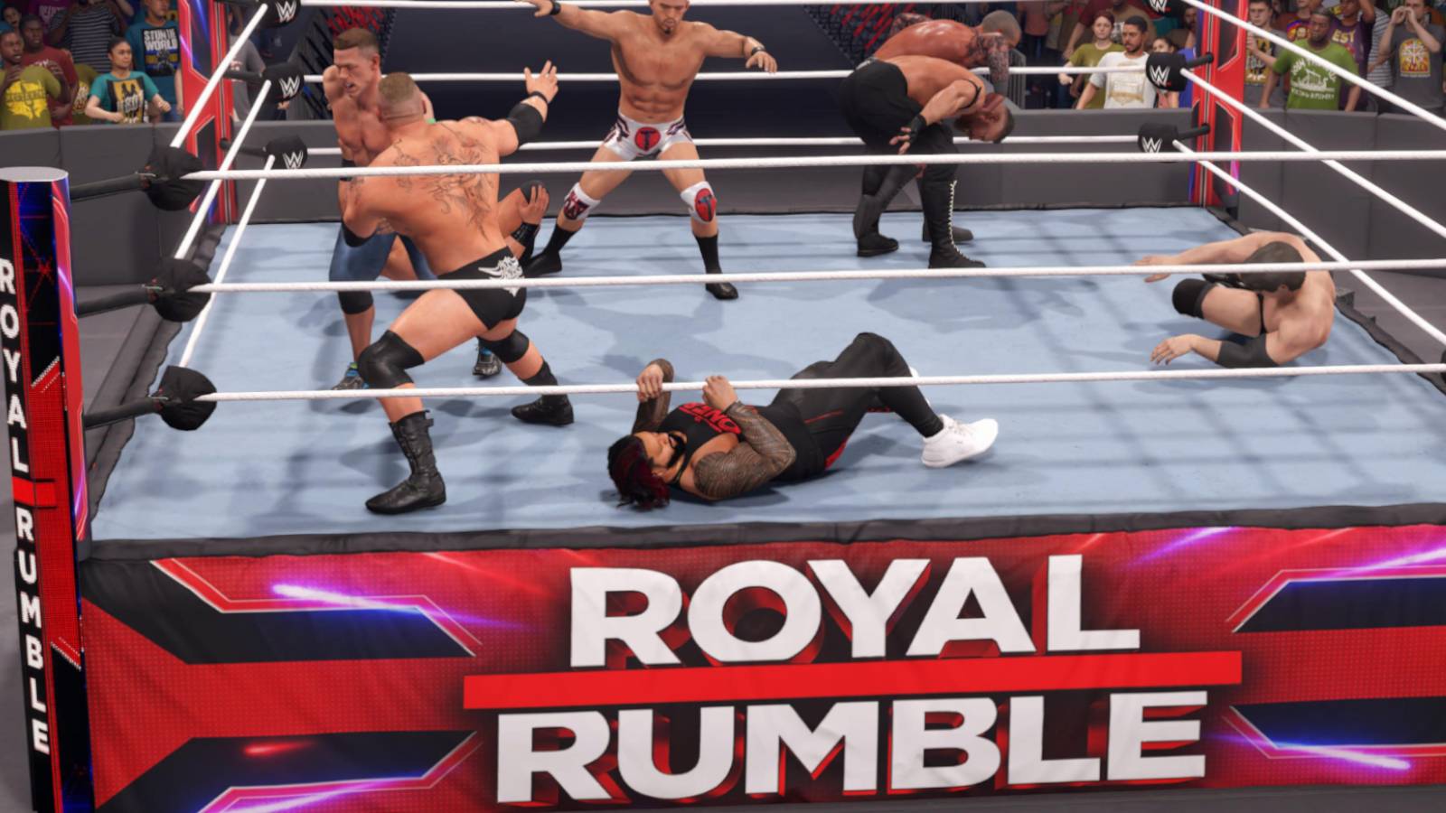 WWE2K23 Royal Rumble match in progress