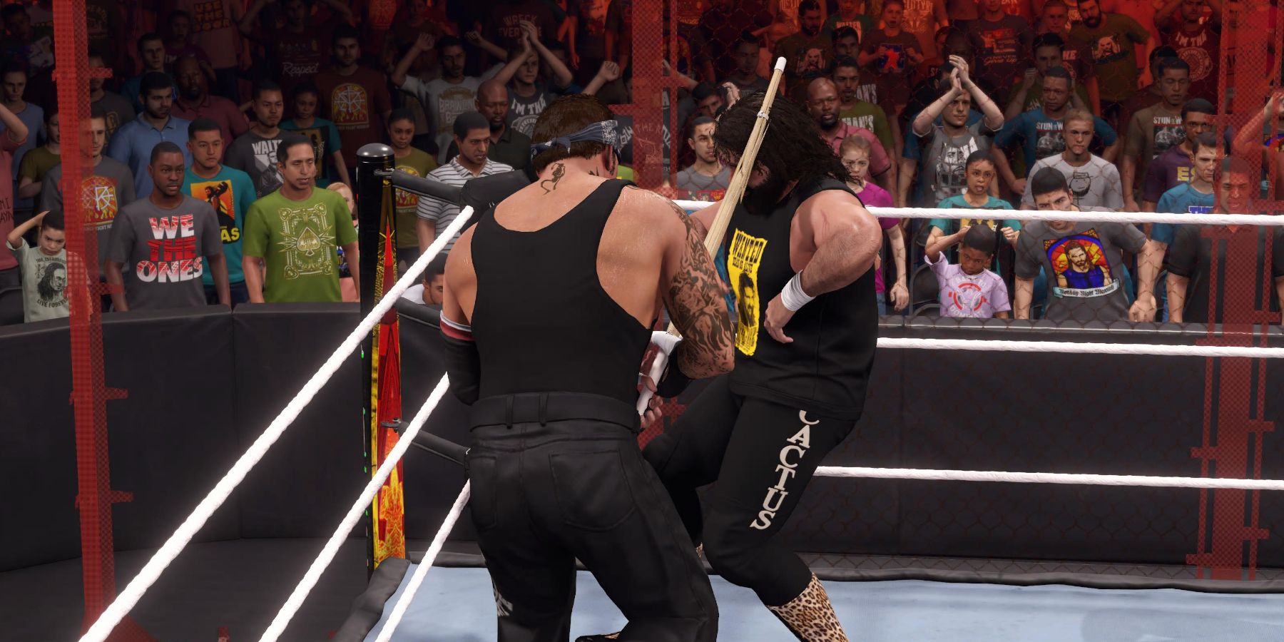 Undertaker WWE2K23 Menyerang Kaktus dengan Tongkat Kendo