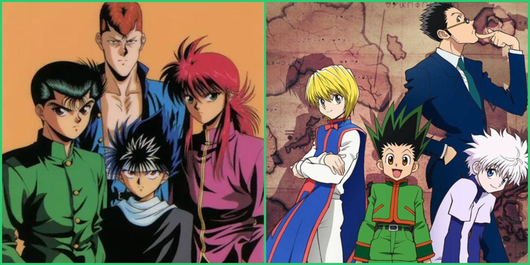 Yu Yu Hakusho Team Urameshi Yusuke Urameshi Kazuma Kuwabara Kurama Hiei Hunter x Hunter Gon Freecss Killua Zoldyck Kurapika Leorio Paradinight