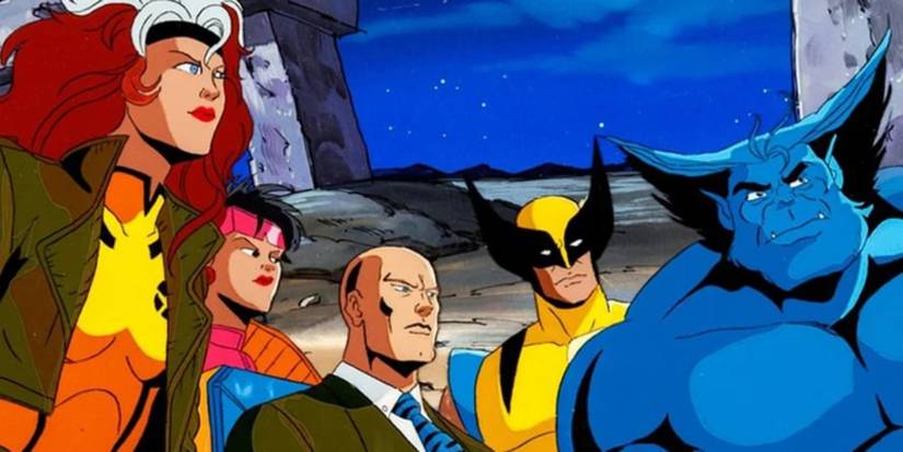 Rogue, Jubilee, Professor X, X-Men and Beast in X-Men animated series