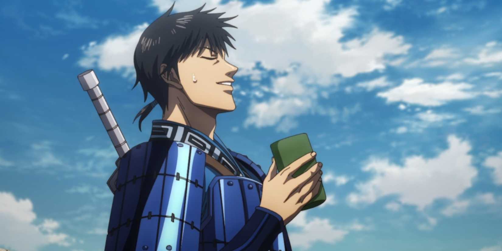 Li Xin with a cup of water