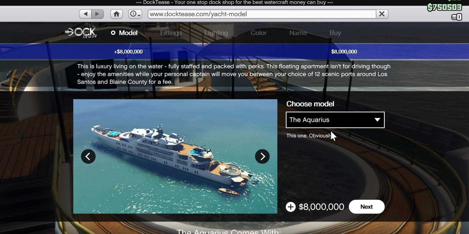 GTA Online Yacht