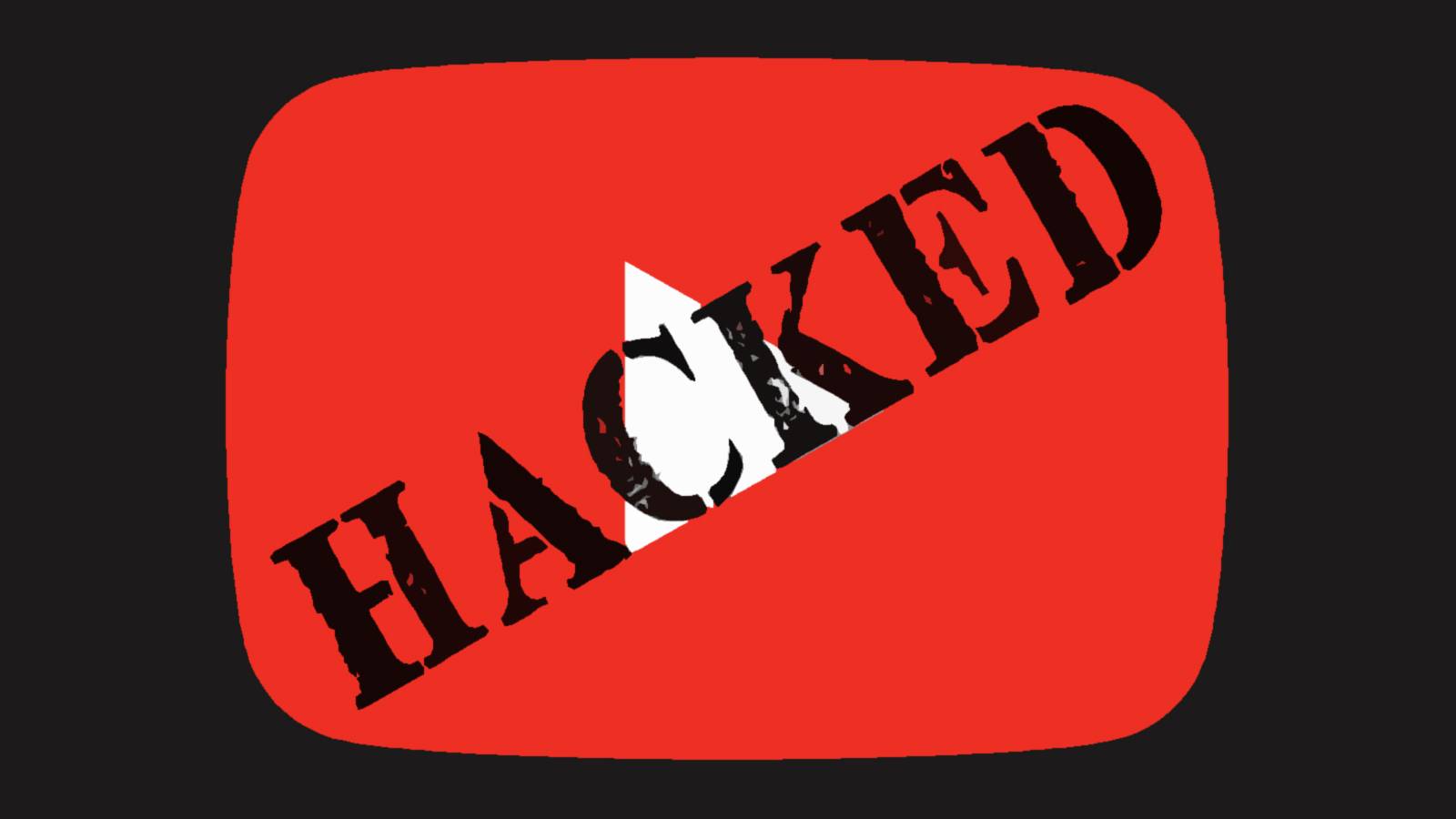 YouTube logo emblem hacked stamp