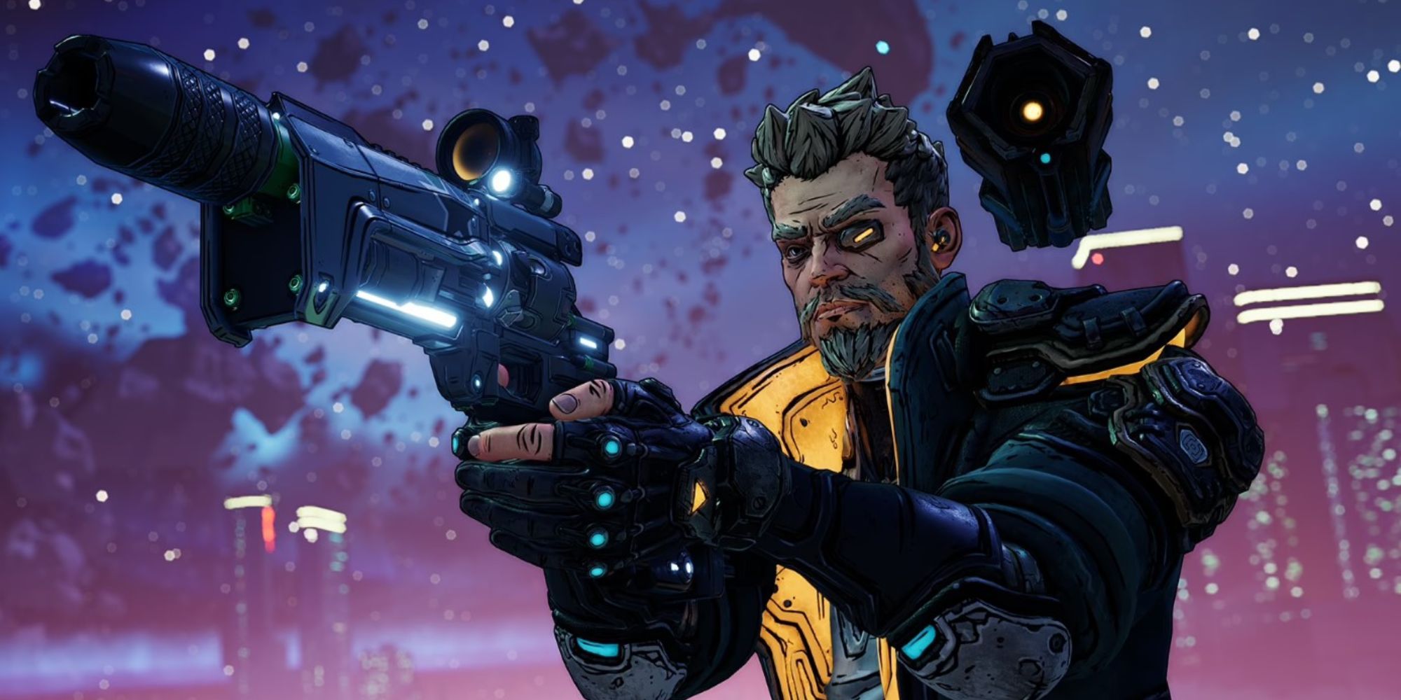 Zane with gun and sentry in Borderlands 3