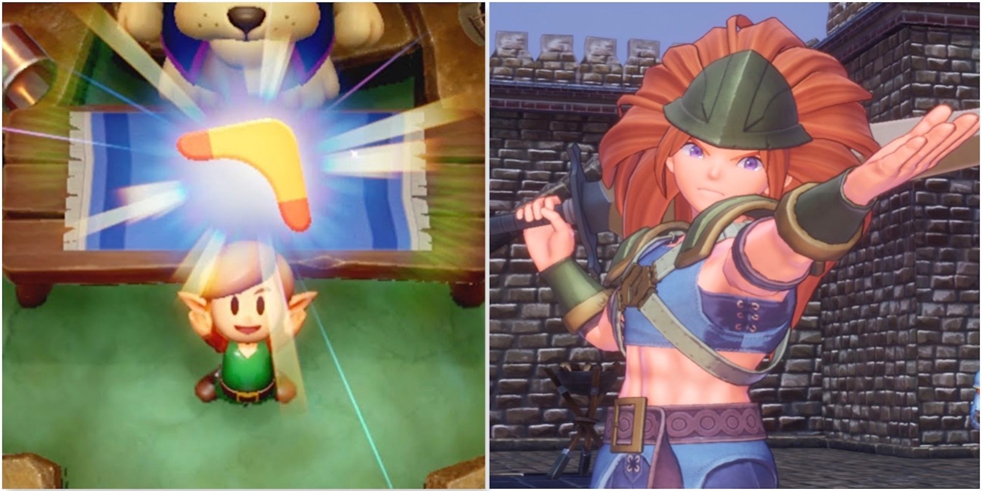 Getting the Boomerang in The Legend of Zelda Link's Awakening and Duran in Trials of Mana
