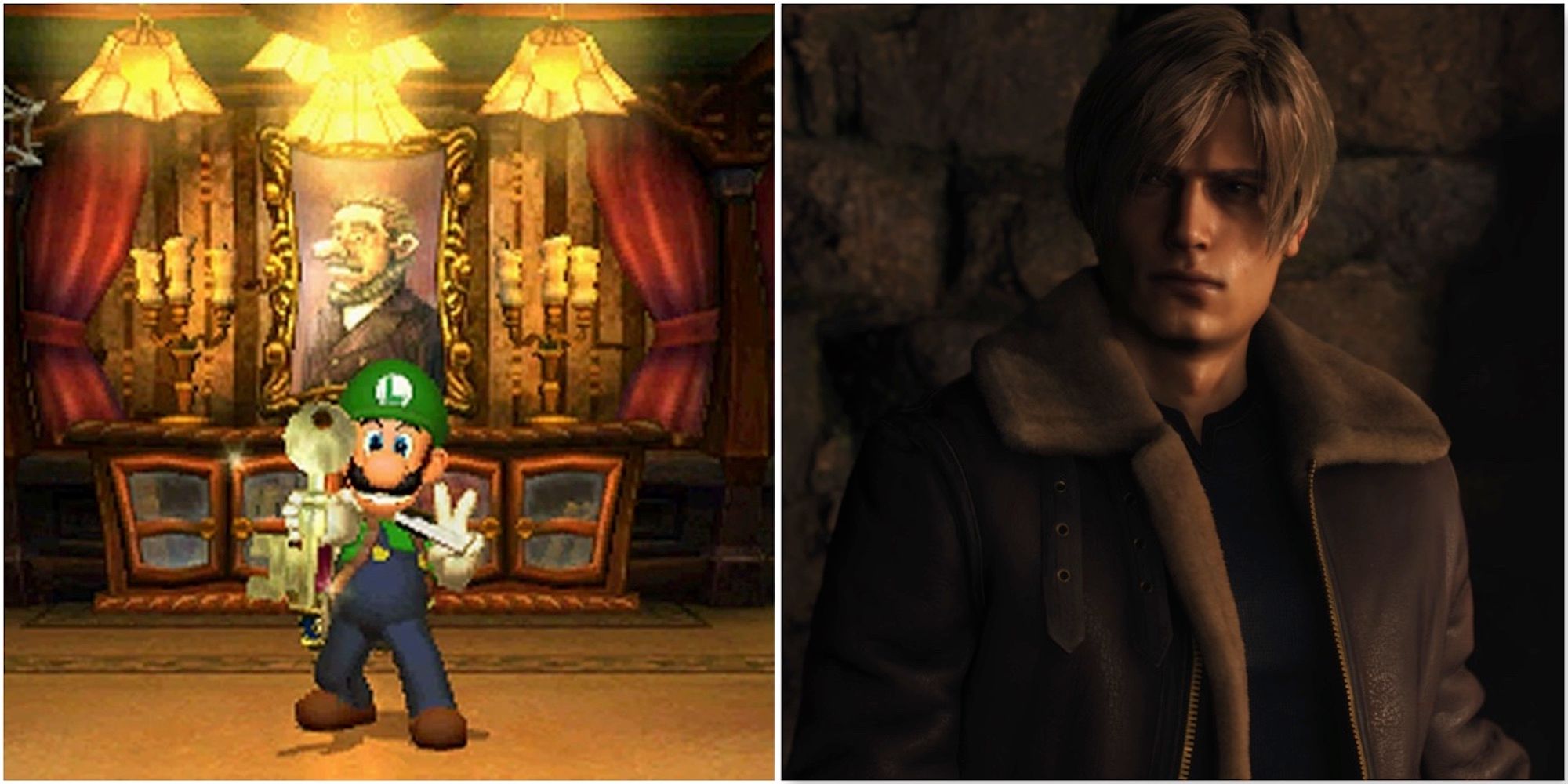 Luigi in Luigi’s Mansion and Leon in the Resident Evil 4 remake