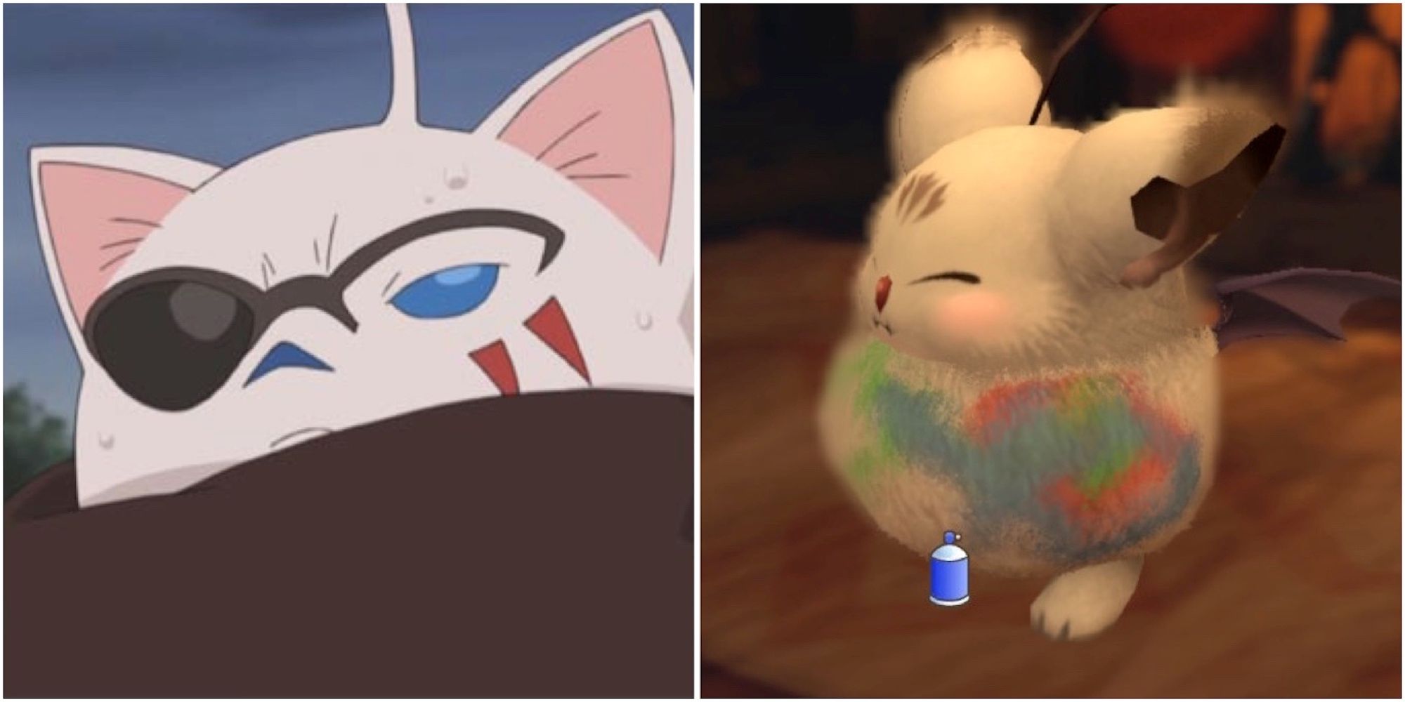 Moogle Kupo in Final Fantasy Unlimited and Painting Mog in Final Fantasy Crystal Chronicles