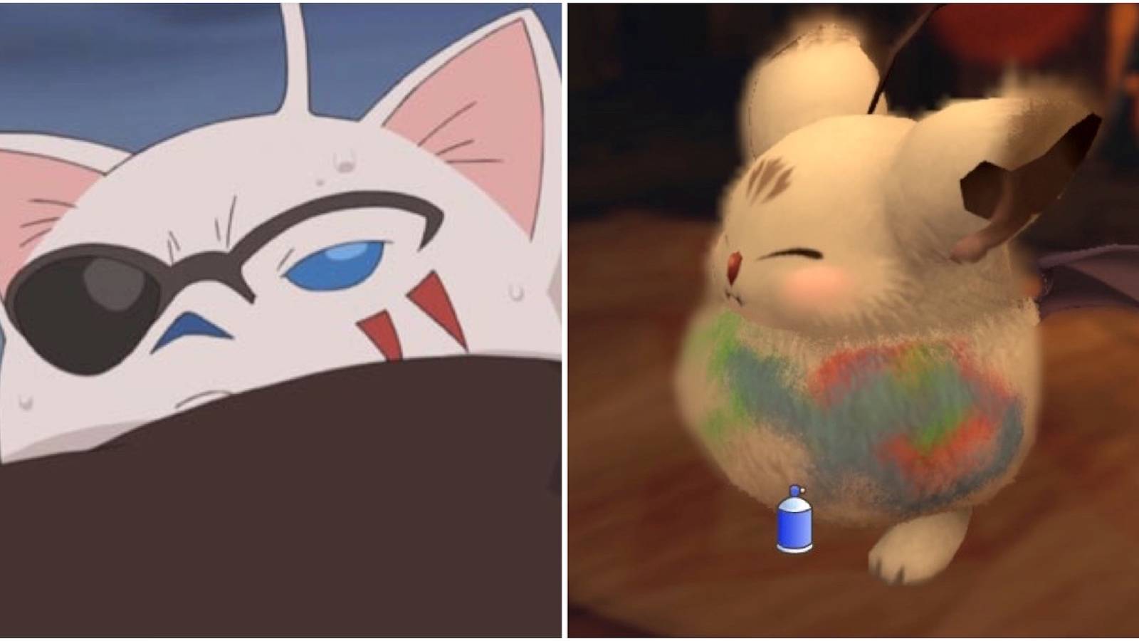 Moogle Kupo in Final Fantasy Unlimited and Painting Mog in Final Fantasy Crystal Chronicles