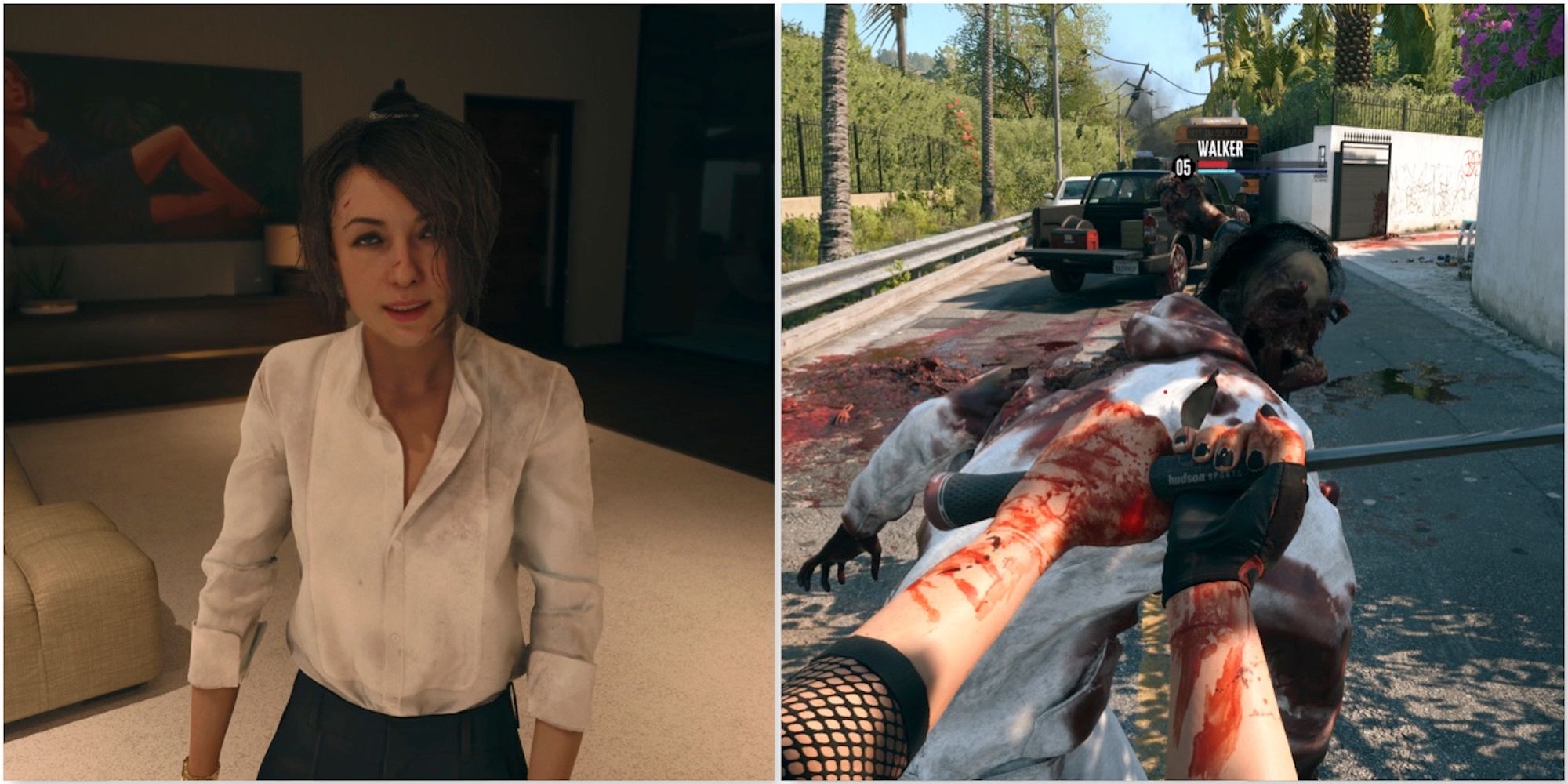 Emma and fighting enemies in Dead Island 2