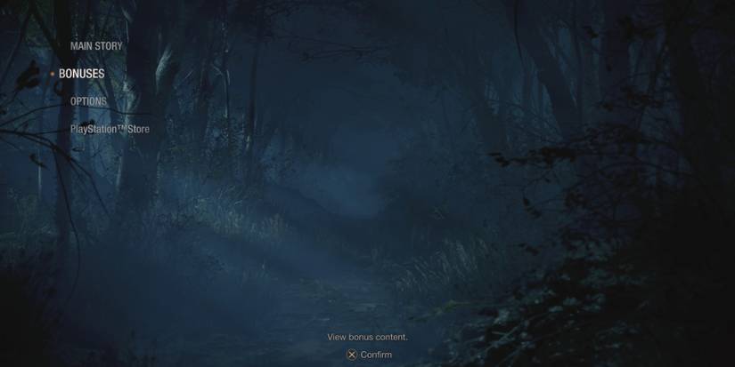 The Bonuses option in Resident Evil 4 remake