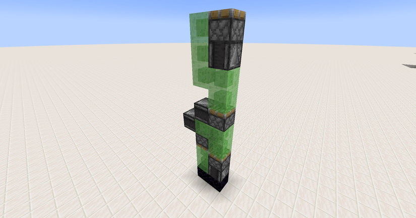 The base of a flying machine used for a door in Minecraft