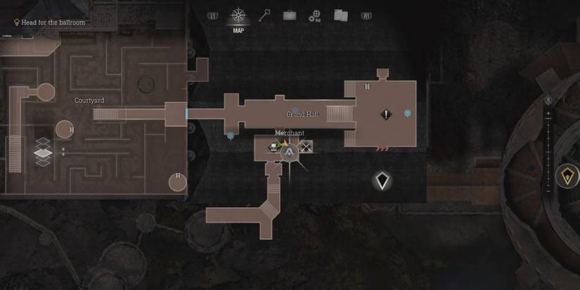 The Merchant in the Grand Hall in Resident Evil 4 remake