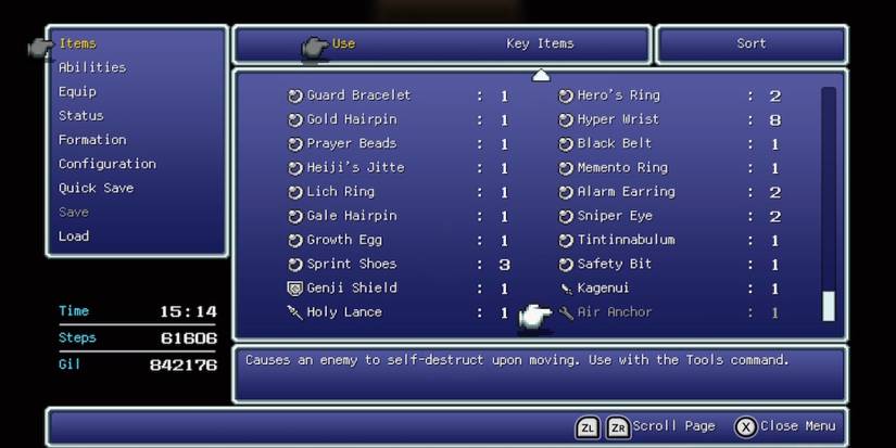 Air Anchor, Edgar’s ability in Final Fantasy 6