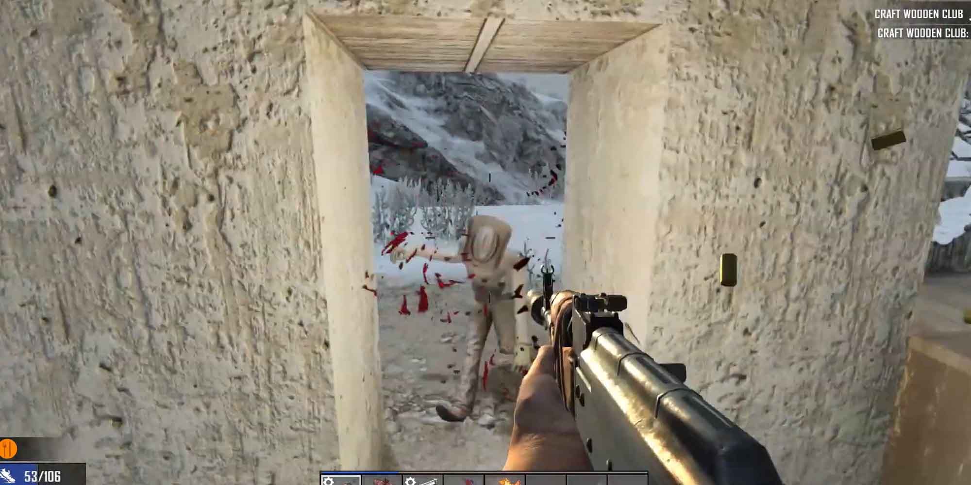 Defending the doorway with an AK47 in 7 Days to Die