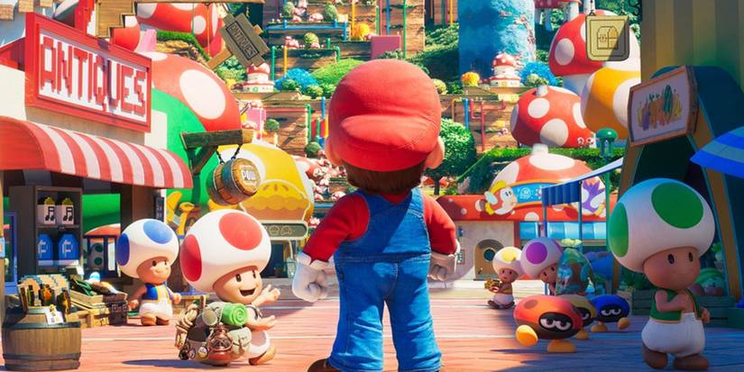 Antique store next to Mario and Toad in Super Mario Bros Movie