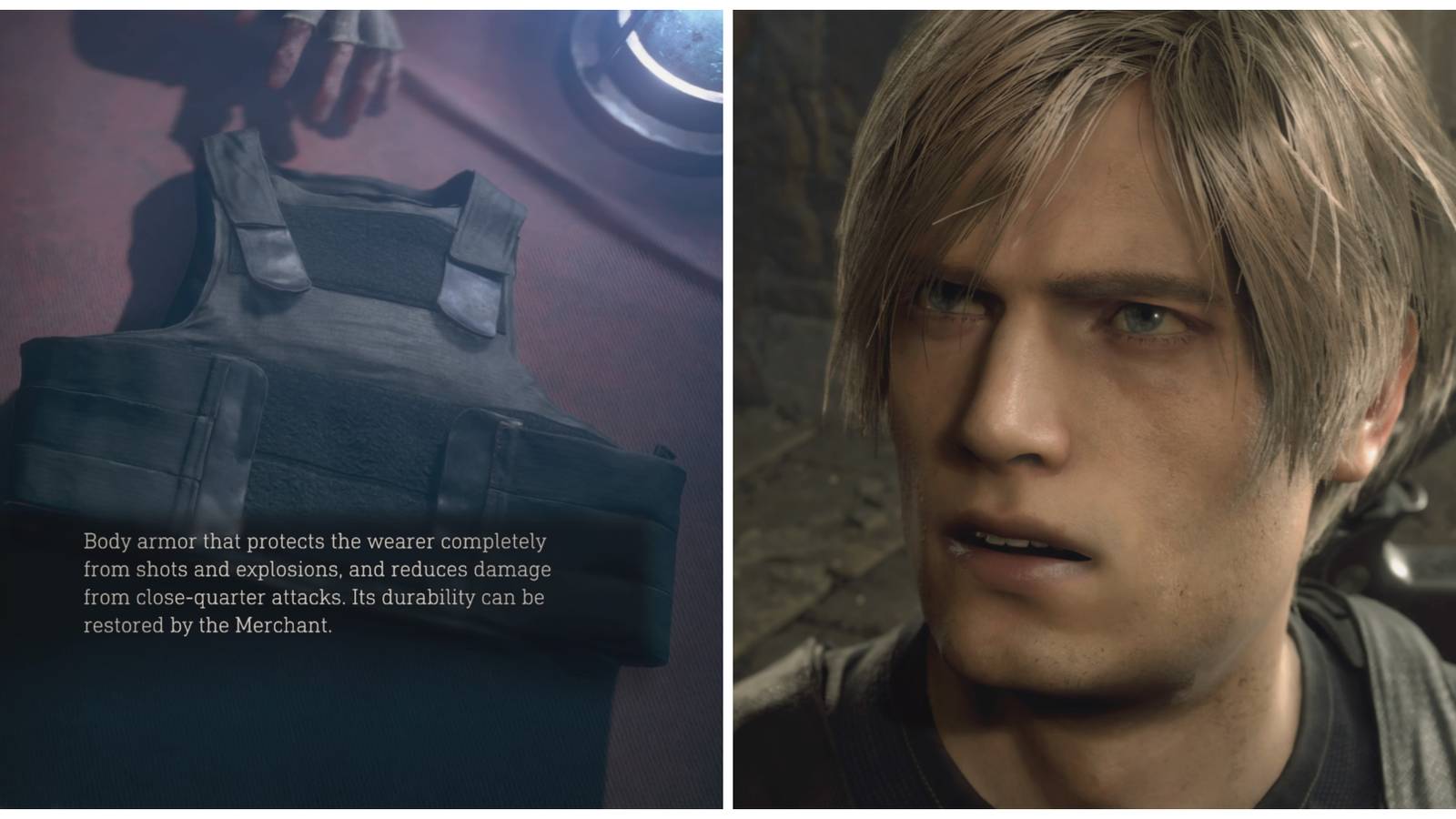 Body Armor and Leon Kennedy in Resident Evil 4 remake