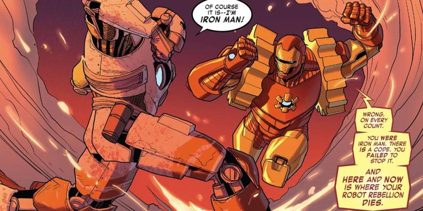 Arno Iron man 2020 vs Tony Stark brother Iron man volume 5