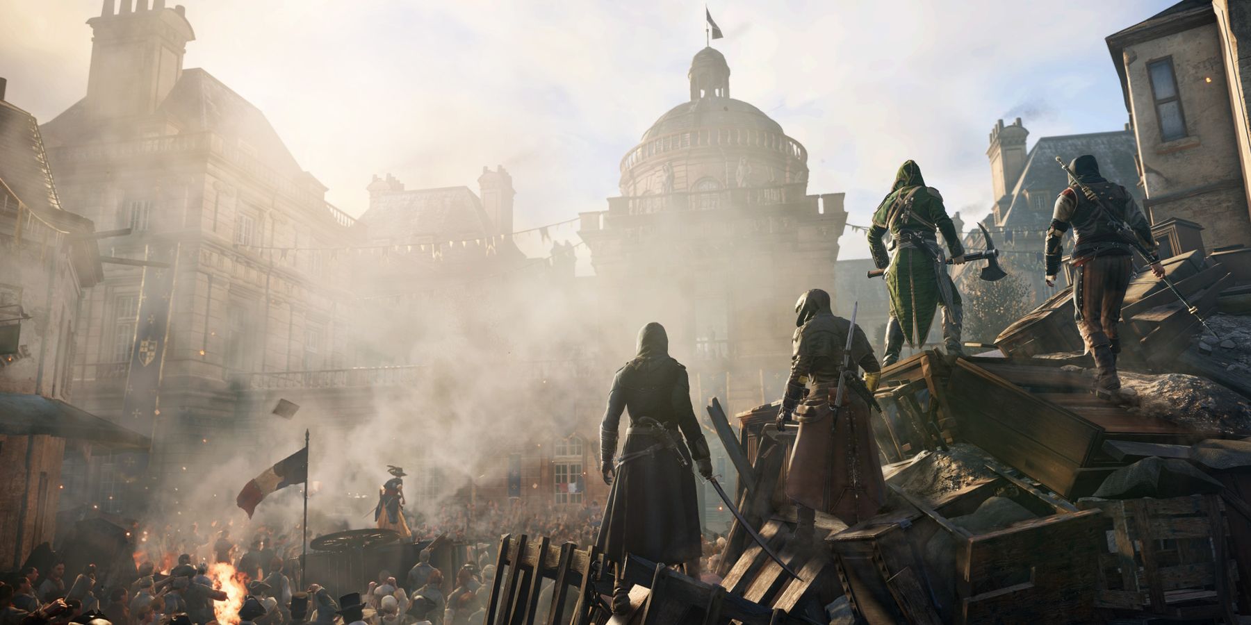 Promo picture for Assassin's Creed Unity's co-op mode