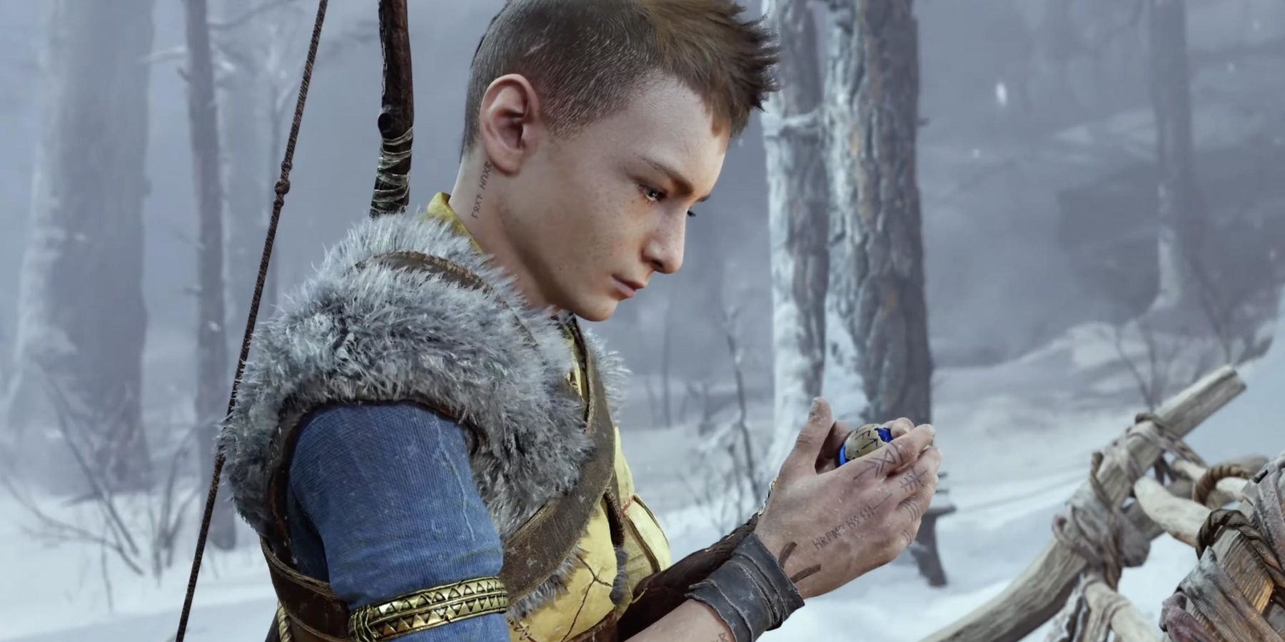 Screenshot of Atreus from God of War Ragnarok