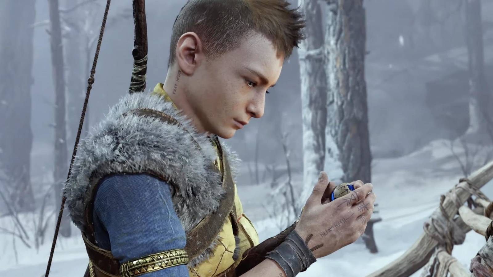 Screenshot of Atreus from God of War Ragnarok