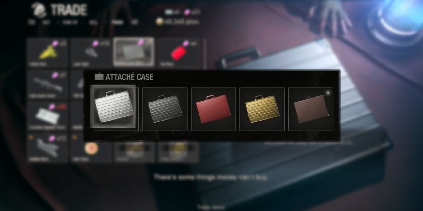 image showing all five attache cases in the re4 remake.