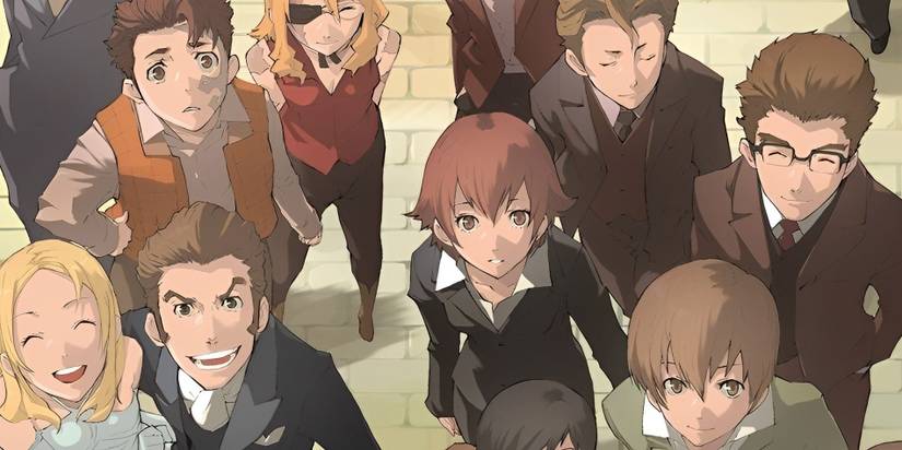 Characters from Baccano! walking down the street