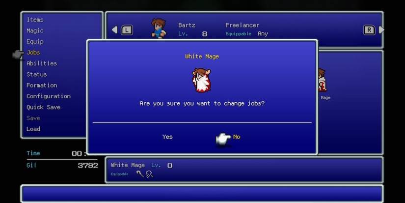 Bartz as a White Mage in Final Fantasy 5