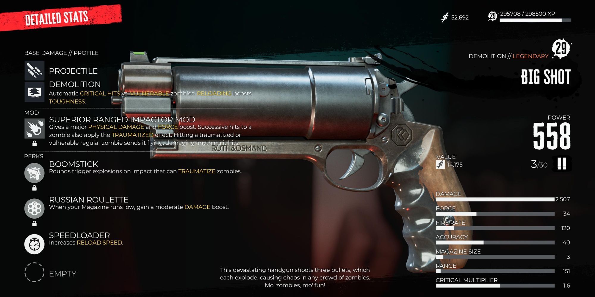 The legendary gun Big Shot in Dead Island 2