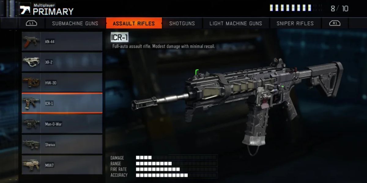 Black Ops 3 ICR-1 in the armory