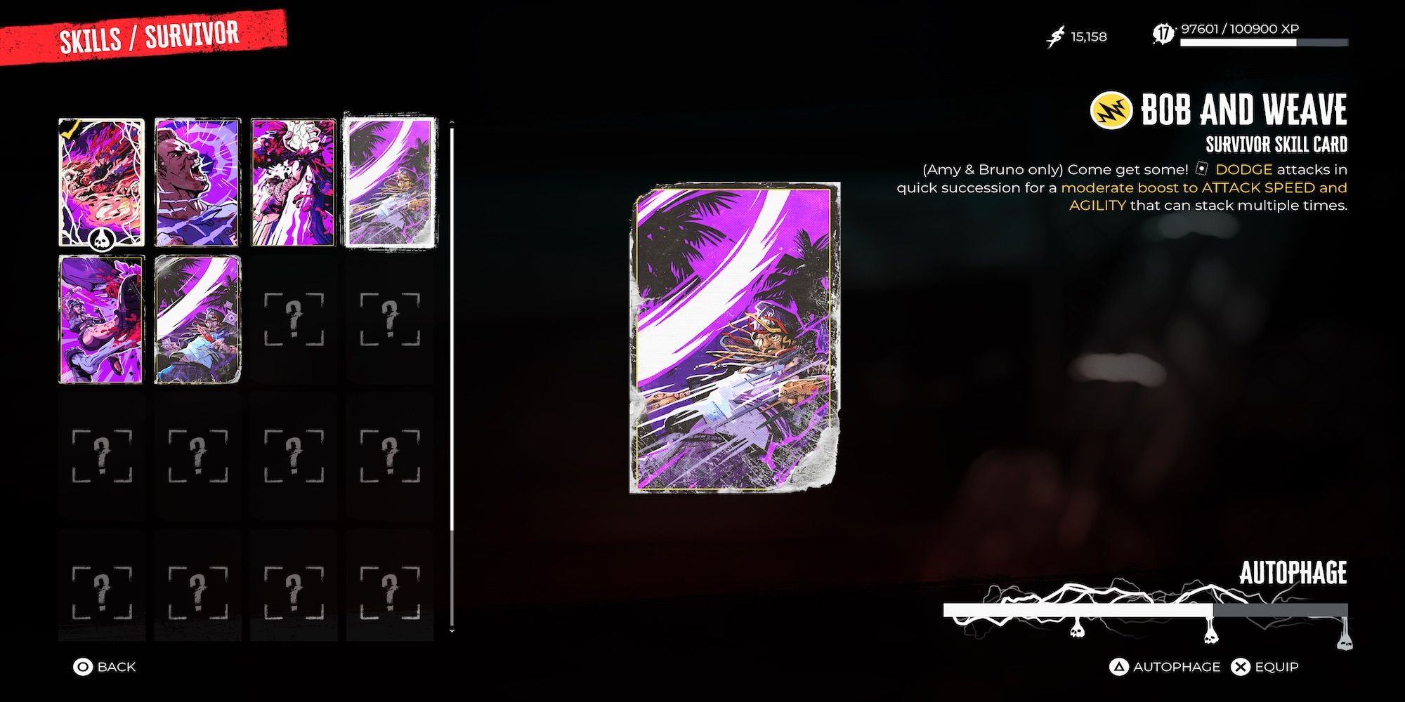 Bob And Weave skill card in Dead Island 2