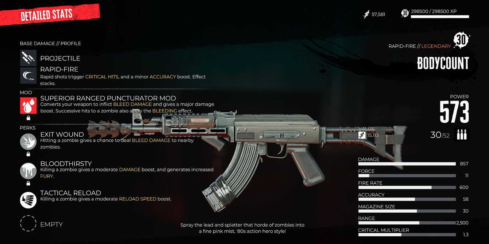 Bodycount auto rifle in Dead Island 2