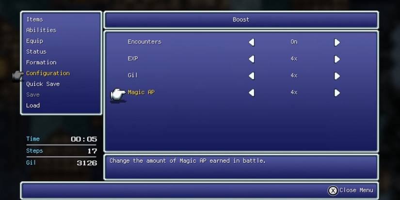 Boosting experience in Final Fantasy 6