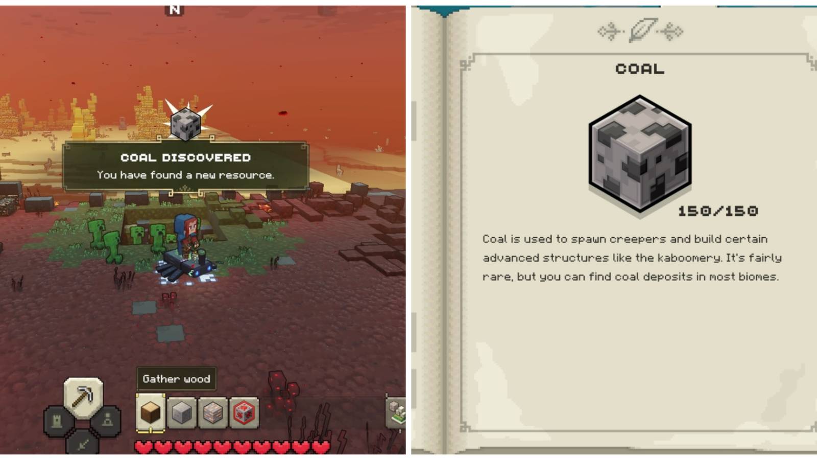 Finding Coal in Minecraft Legends