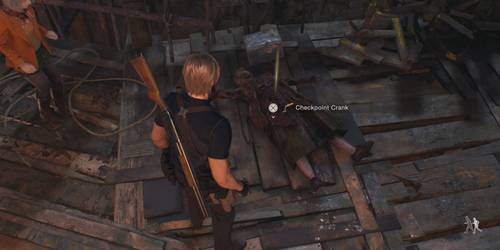 Leon encontra a manivela do Posto de Controle em Resident Evil 4 Remake