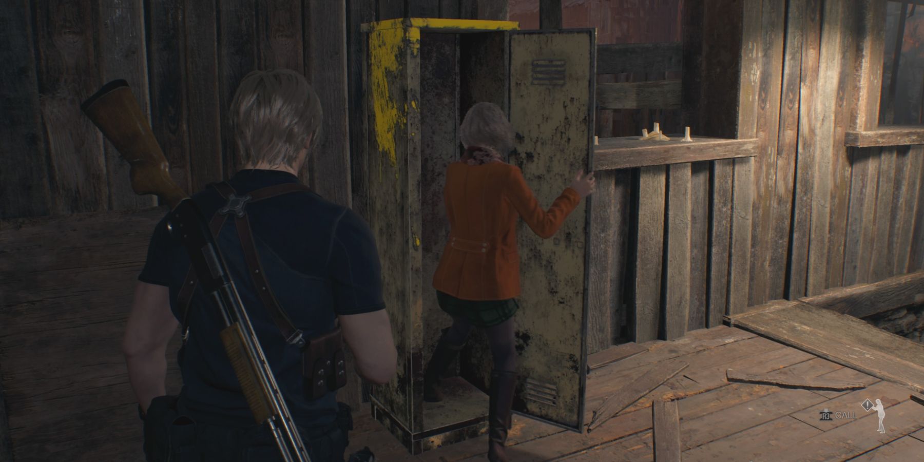 Ashley hides in a locker in Resident Evil 4 remake