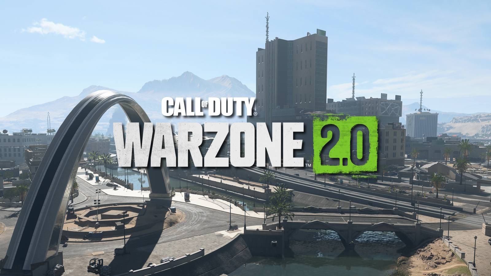 Call of Duty Warzone 2 logo on Al Mazrah map