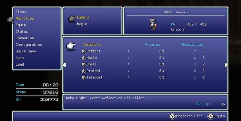 Carbuncle Esper in Final Fantasy 6