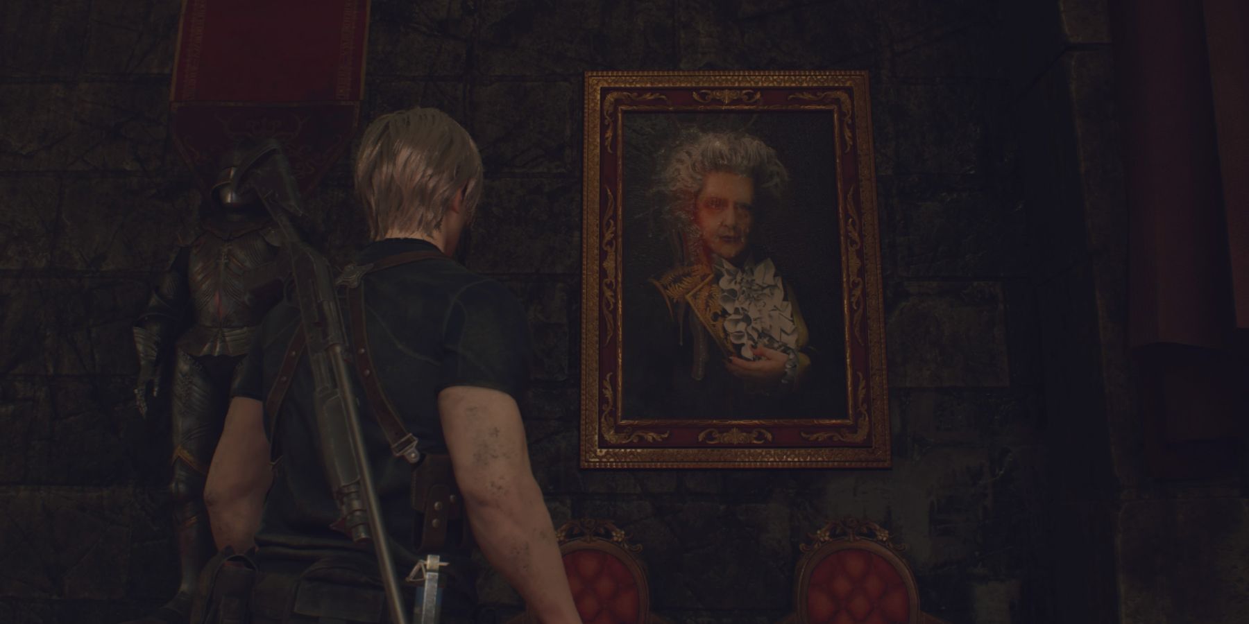 Leon finds a portrait of Ramon Salazar in Resident Evil 4 remake